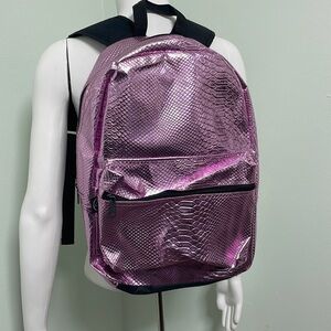 Metropack metallic pink textured bookbag